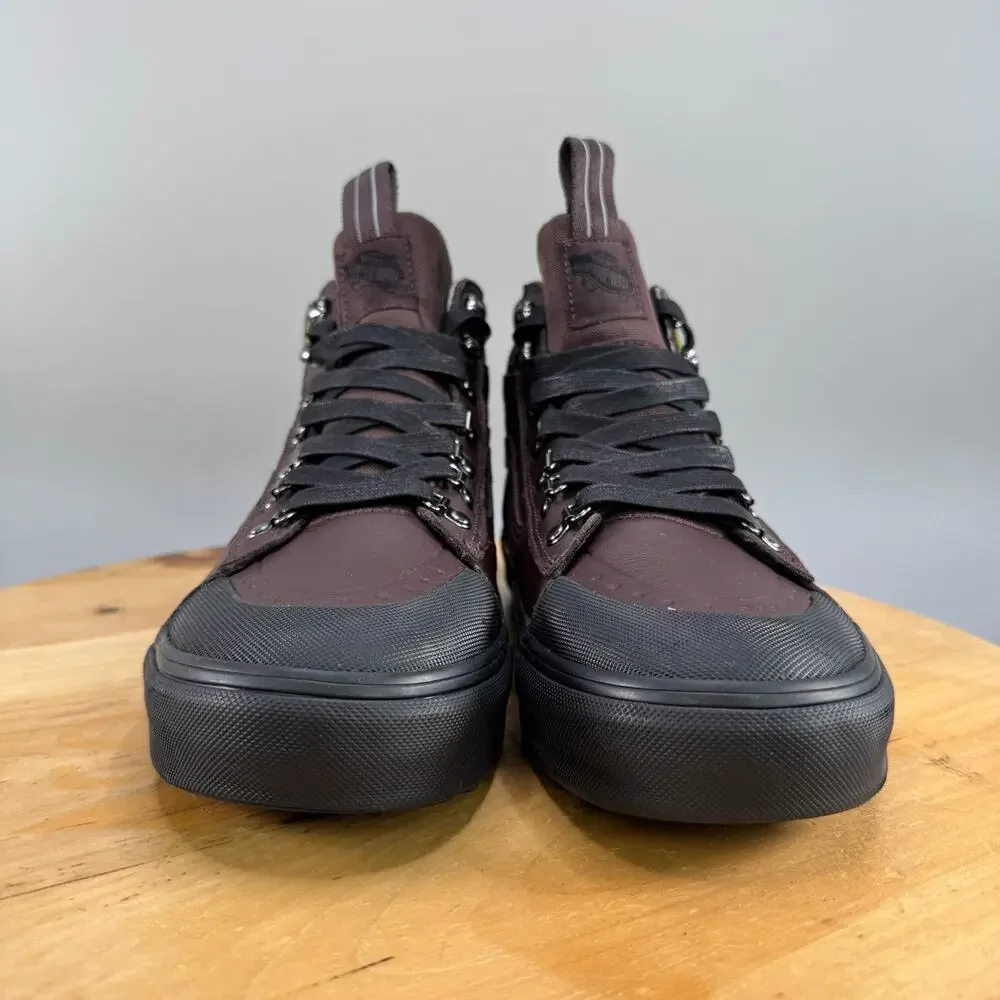 Vans Sk8-Hi MTE Men’s Size‎ 8.5 Shoes Chocolate Brown Leather Boots Lace Up NEW